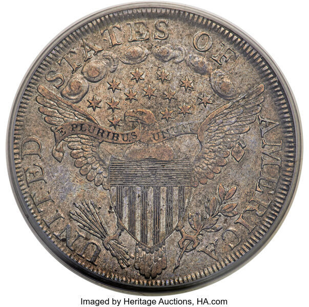 1798 $1  Large Eagle, Pointed 9, Wide Date, B-23, BB-105 MS thumbnail 7