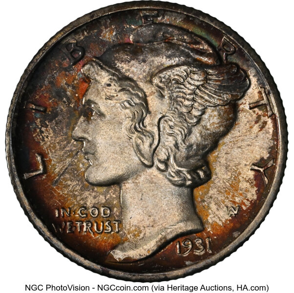 1931-D 10c Doubled Die Obverse, FS-101 MS FB thumbnail 2