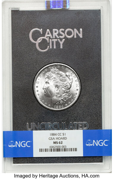 1884-CC $1  GSA Hoard, Hard package MS thumbnail 3
