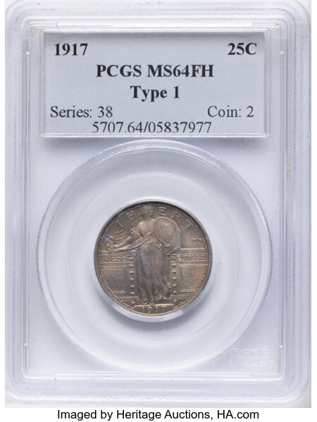 1917 25c Type 1 MS FH thumbnail 3