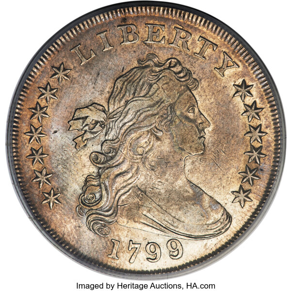 1799/8 $1  15 Stars Reverse, B-3, BB-141 MS thumbnail 4