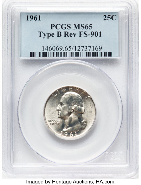 1961 25c Type B Reverse, FS-901 MS thumbnail 2