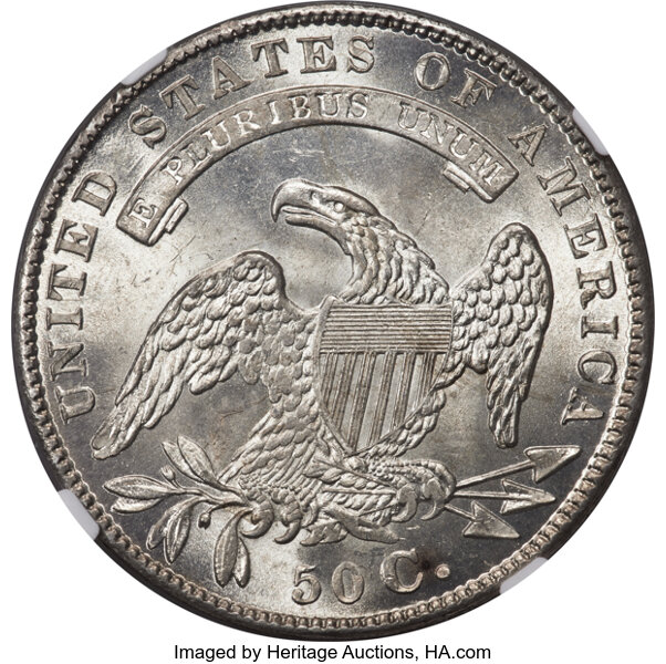 1836 50c Lettered Edge, Beaded Reverse, O-106 MS thumbnail 9