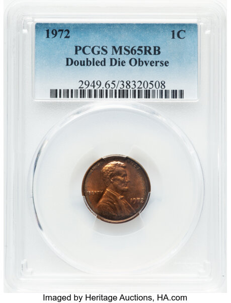 1972 1c Doubled Die Obverse, FS-101 MS RB thumbnail 2