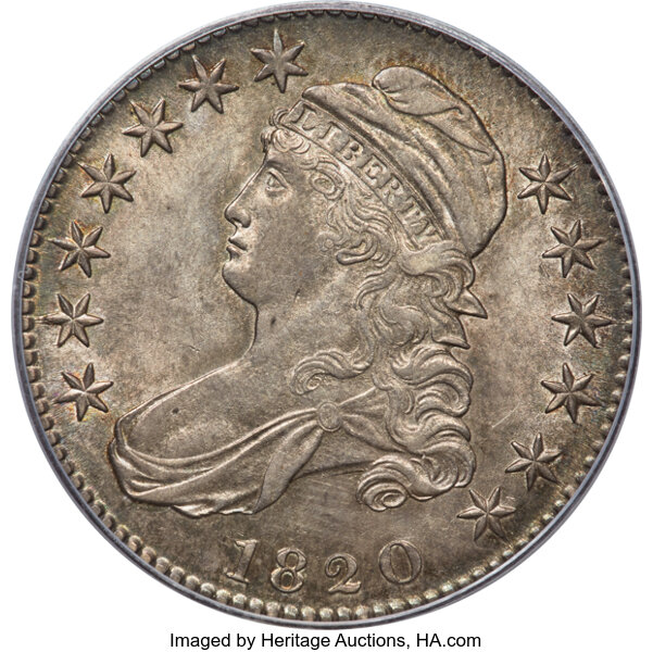 1820 50c Curl Base 2, Small Date, O-103 MS thumbnail 2