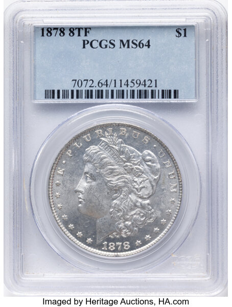 1878 8TF $1  Doubled Reverse, VAM-17 MS thumbnail 3