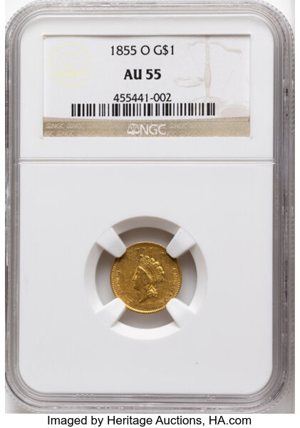 1855-O G$1 Type 2 MS thumbnail 3