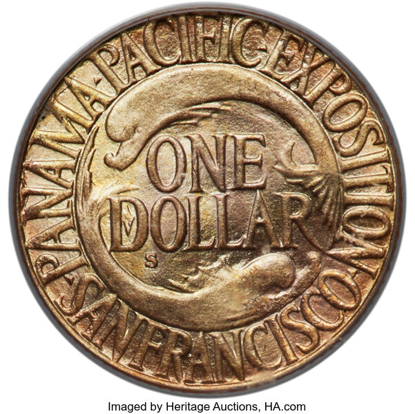 1915-S G$1 Panama-Pacific Expo MS67 thumbnail 2