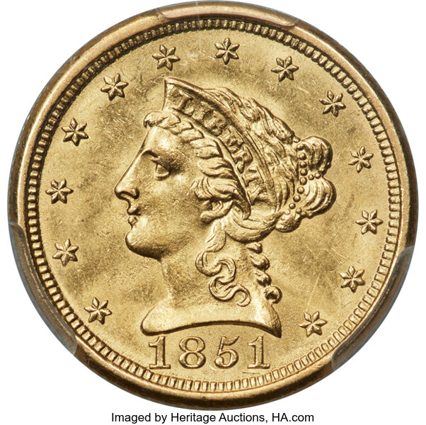 1851-O $2 1/2 MS thumbnail 3