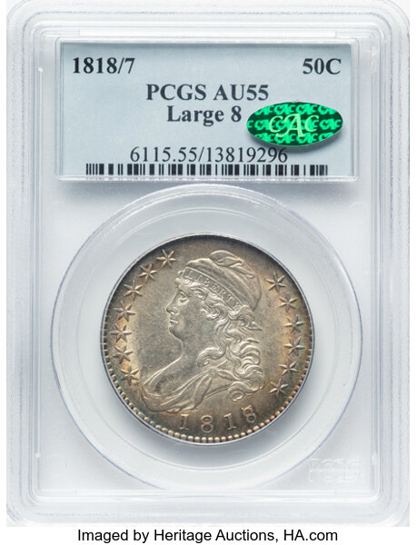 1818/7 50c Large 8, O-101 MS thumbnail 2