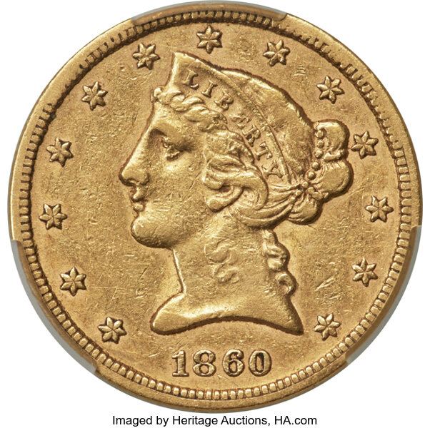 1860-S $5  MS thumbnail 3