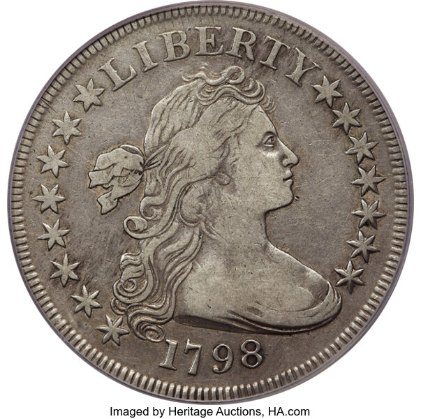 1798 $1  Small Eagle, 15 Stars Obverse, B-2, BB-81 MS thumbnail 2
