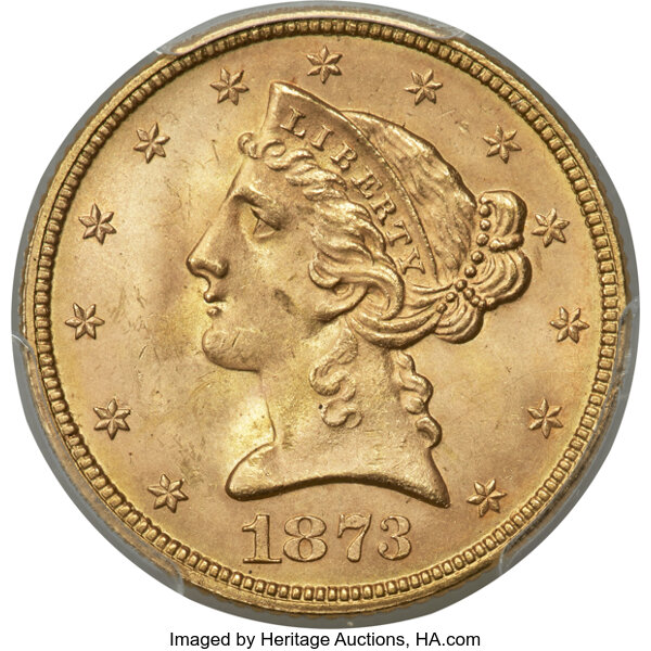 1873 $5  Open 3 MS thumbnail 2
