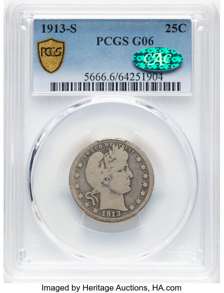 1913-S 25c G6 thumbnail 2