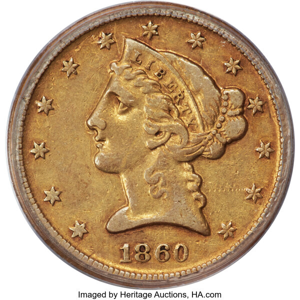 1860-D $5  Medium D MS thumbnail 3