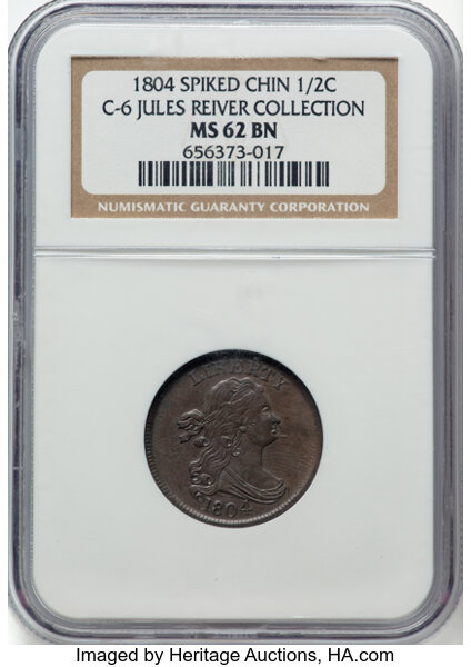 1804 1/2c Spiked Chin, C-6 MS BN thumbnail 2