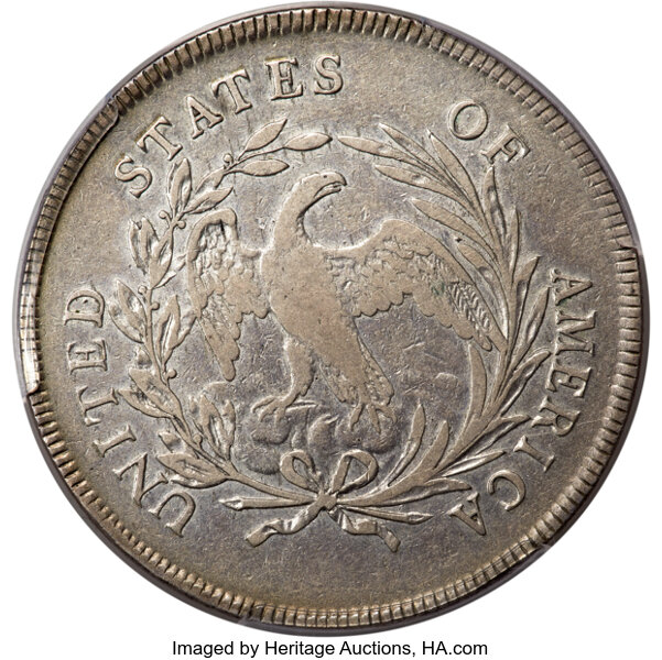 1795 $1  Draped Bust, Off-Center Bust, B-14, BB-51 MS thumbnail 9