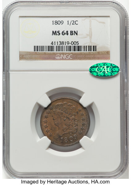 1809 1/2c Normal Date, C-3 MS BN thumbnail 2