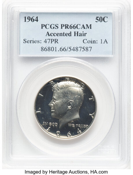 1964 50c Accented Hair, FS-401 PR CAM thumbnail 2