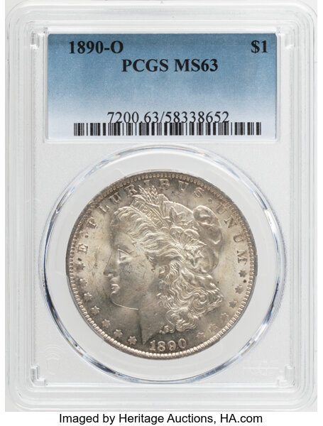 1890-O $1  Die Break AMERICA, VAM-4C MS thumbnail 2