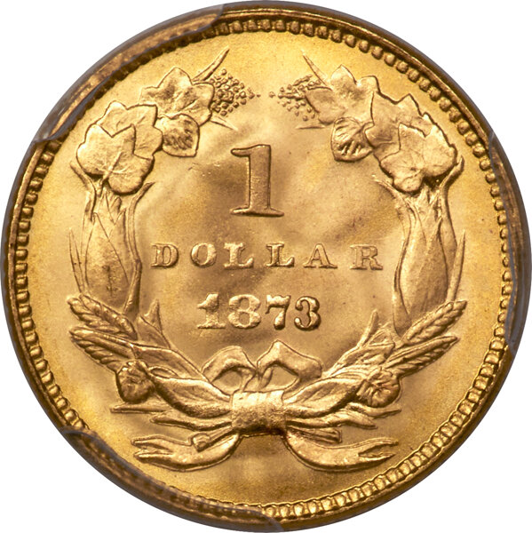 1873 G$1 Open 3 MS67 thumbnail 2