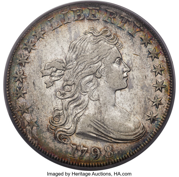 1798 $1  Large Eagle, Pointed 9, Wide Date, B-16, BB-110 MS thumbnail 3
