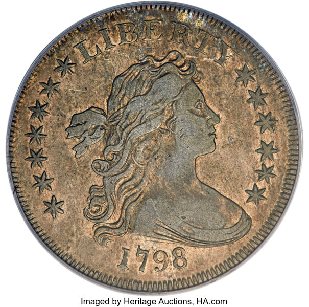 1798 $1  Small Eagle, 13 Stars Obverse, B-1, BB-82 MS thumbnail 2