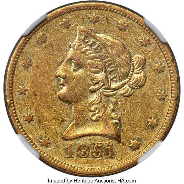 1851-O $10  MS thumbnail 3
