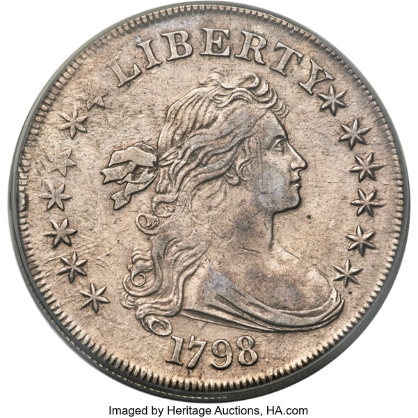 1798 $1  Large Eagle, Pointed 9, 4 Berries, B-8, BB-125 MS thumbnail 2