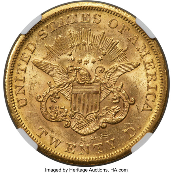 1855-S $20  Faint S MS thumbnail 3