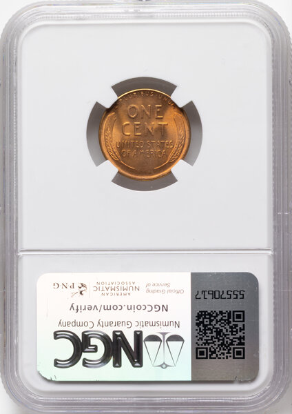 Lincoln Cent 1c Wheat Reverse, 1909-1958 MS RD [Type] OGP thumbnail 2