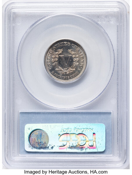 Liberty (V) Nickel 5c No Cents, 1883 [Type] MS67 thumbnail 2