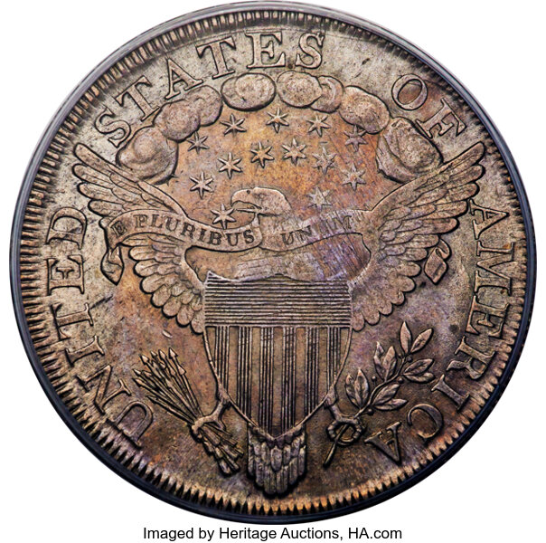 1799/8 $1  15 Stars Reverse, B-3, BB-141 MS thumbnail 9