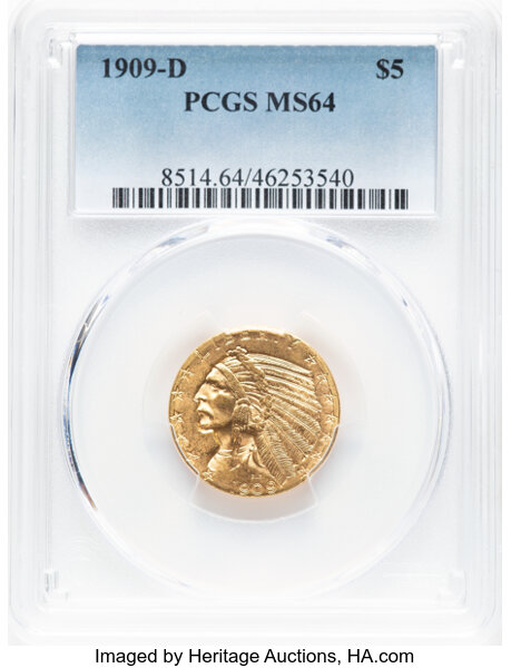 1909-D $5  MS thumbnail 3