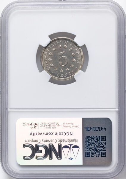 Shield Nickel 5c No Rays, 1867-1883 [Type] MS66 thumbnail 2