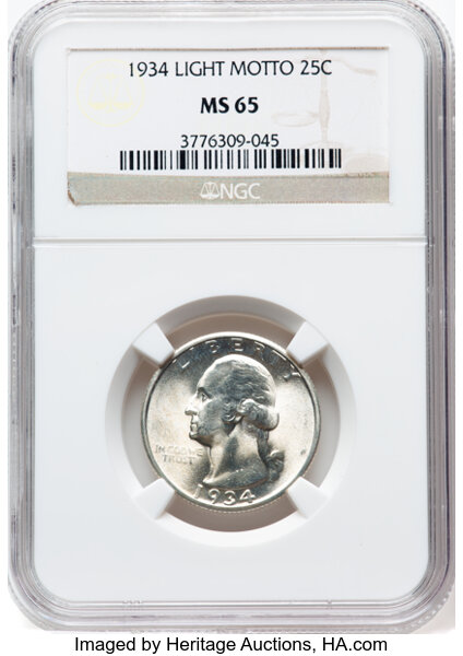 1934 25c Light Motto, FS-401 MS thumbnail 2