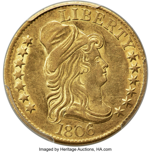 1806 $5  Knob 6, 7x6 Stars, BD-6 MS thumbnail 3