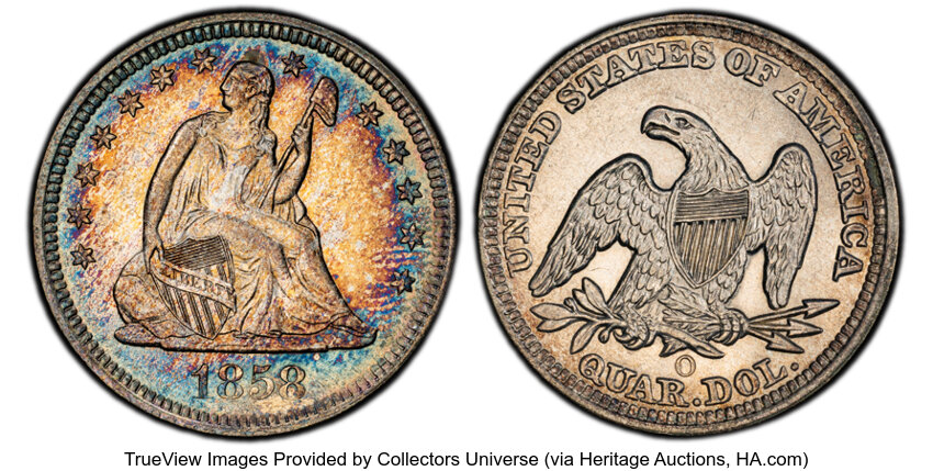 1858-O 25c MS thumbnail 3