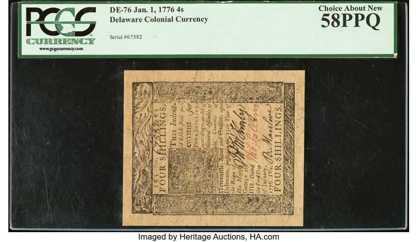 Jan 1, 1776 4s Delaware (Fr. DE76) thumbnail 3
