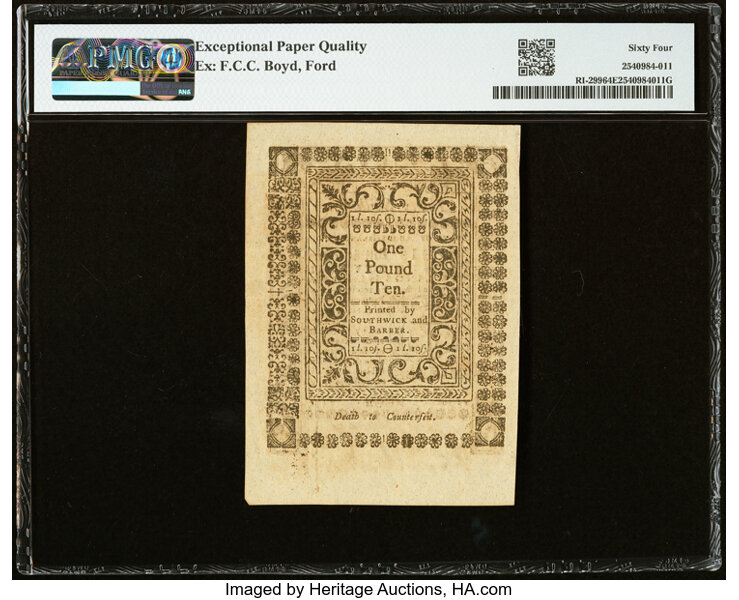 May 1786 30s Rhode Island (Fr. RI299) thumbnail 5