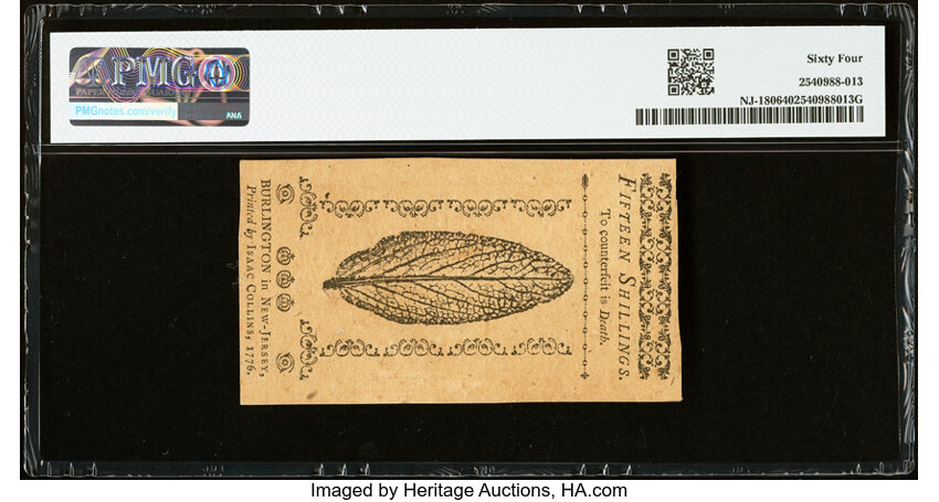 Mar 25, 1776 15s New Jersey (Fr. NJ180) thumbnail 10
