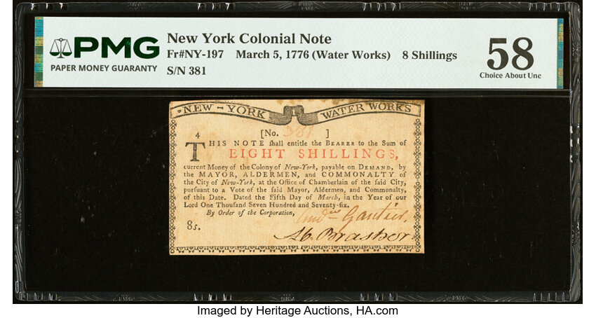 Mar 5, 1776 8s New York (Fr. NY197) thumbnail 3