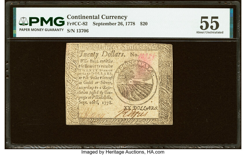 Sep 26, 1778 $20  Continental Congress (Fr. CC82) thumbnail 3