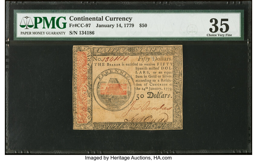 Jan 14, 1779 $50  Continental Currency (Fr. CC97) thumbnail 2