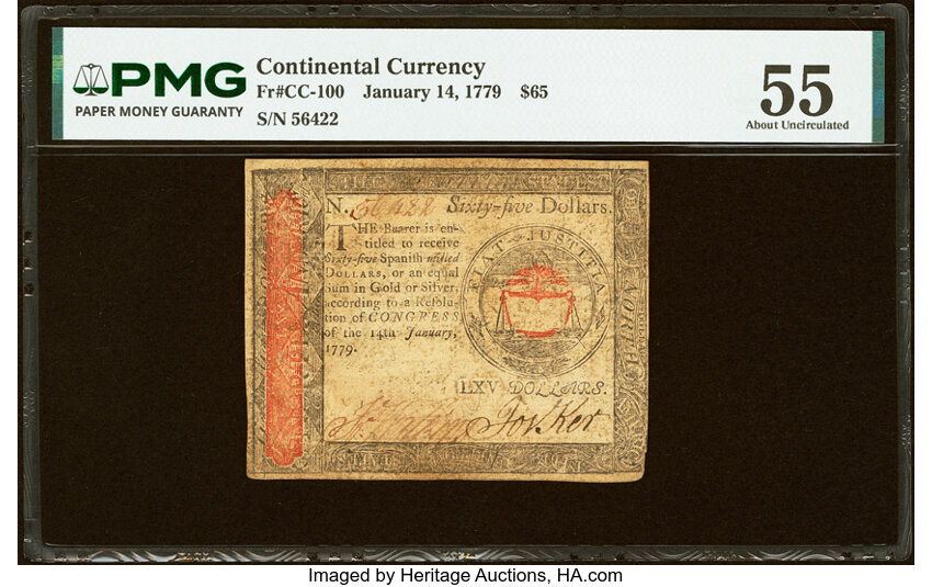 Jan 14, 1779 $65  Continental Congress (Fr. CC100) thumbnail 2