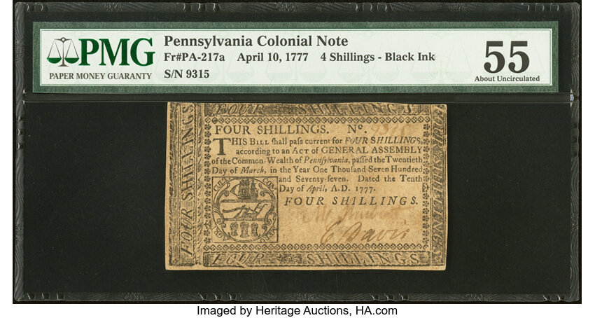 Apr 10, 1777 4s Pennsylvania (Fr. PA217a) thumbnail 2