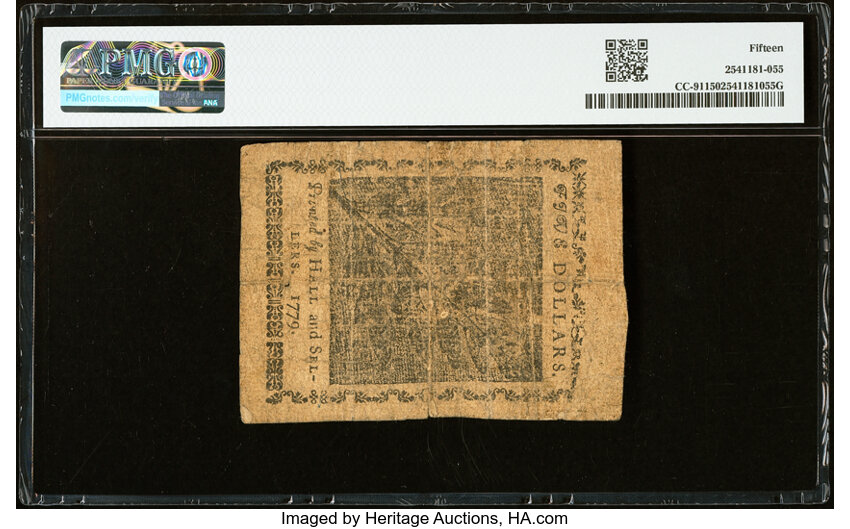 Jan 14, 1779 $5  Continental Congress (Fr. CC91) thumbnail 3