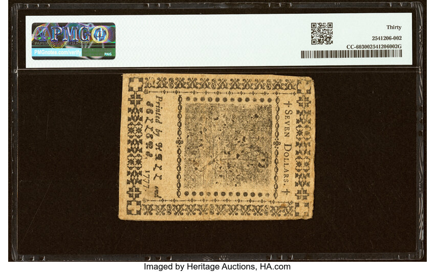 Feb 26, 1777 $7  Continental Congress, Baltimore (Fr. CC60) thumbnail 6