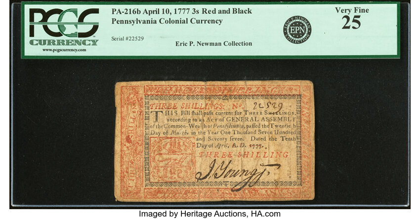 Apr 10, 1777 3s Pennsylvania (Fr. PA216b) thumbnail 2