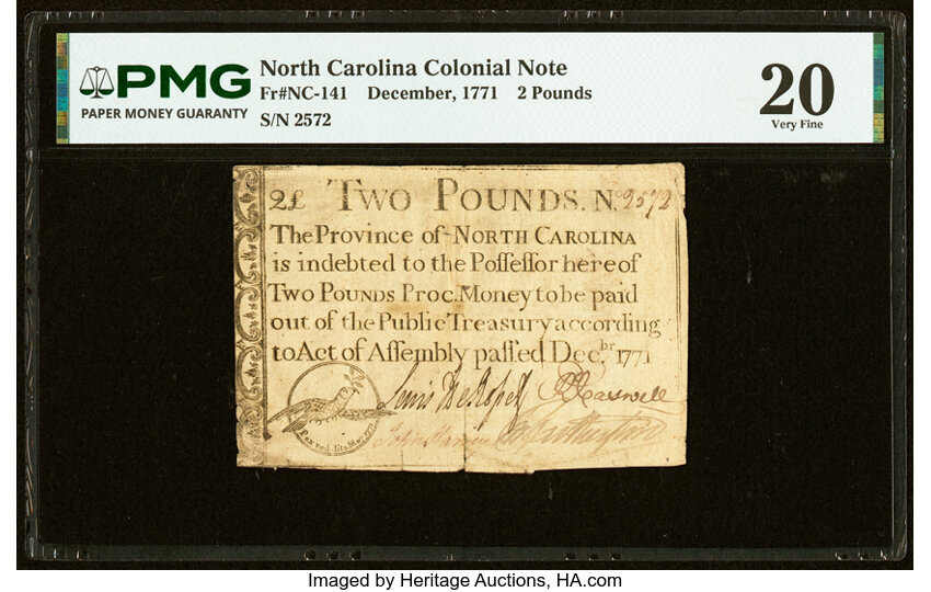 Dec 1771 £2 North Carolina (Fr. NC141) thumbnail 3